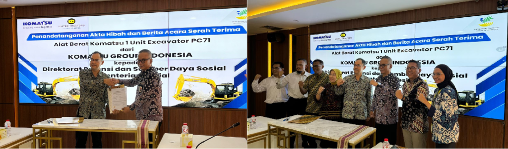 Komatsu Group Indonesia dan United Tractors Hibah Alat Berat Untuk Penanggulan & Pemulihan Bencana